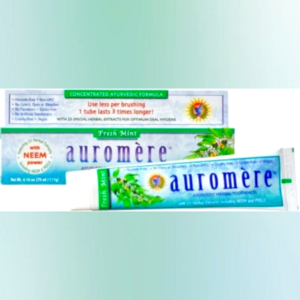 Auromere Toothpaste fresh mint Fluoride-FREE Expired 10/22